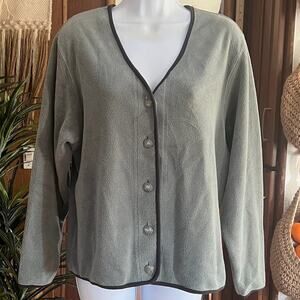 L.L. Bean Vintage 90s Green Fleece Jacket | M | Coastal Grandma Cozy Cottagecore